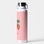 Boho Erdbeere Frucht Rosa Personalisierter Name Trinkflasche (Rückseite)