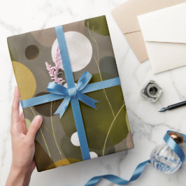 Boho Erde Olivenbraun Organisches abstraktes Muste Geschenkpapier