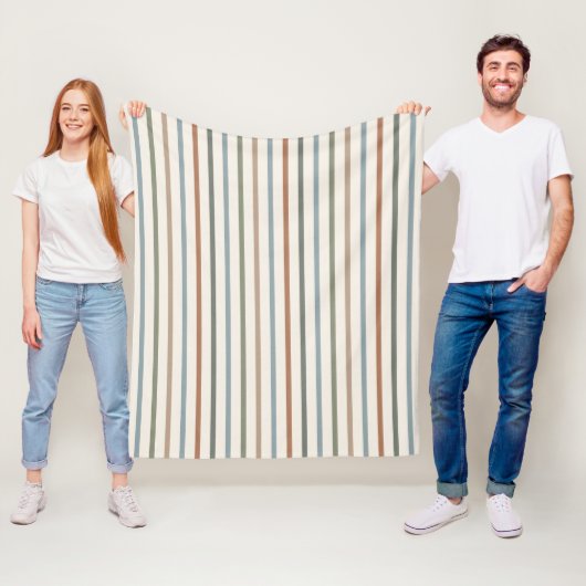Boho-Erde-Ton senkrechte Streifen minimalistisches Fleecedecke (Beispiel)