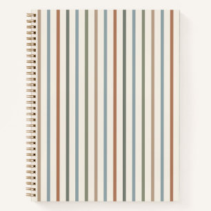 Boho-Erde-Ton senkrechte Streifen minimalistisches Notizblock
