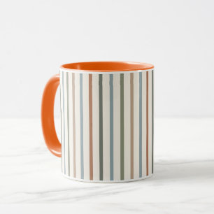 Boho-Erde-Ton senkrechte Streifen minimalistisches Tasse