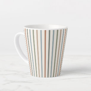 Boho-Erde-Ton Vertikale Streifen Minimalistisches Milchtasse