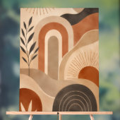 Boho-Erdfarbene abstrakte Wandkunst Acrylschild (Neutral)