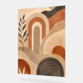 Boho-Erdfarbene abstrakte Wandkunst Acrylschild (Winkel)
