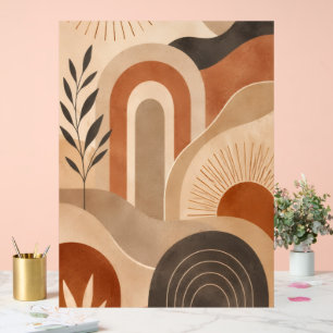 Boho-Erdfarbene abstrakte Wandkunst Acrylschild