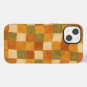 Boho-Erdfarbene Schachbrettmuster iPhone Hülle (Rückseite (Horizontal))