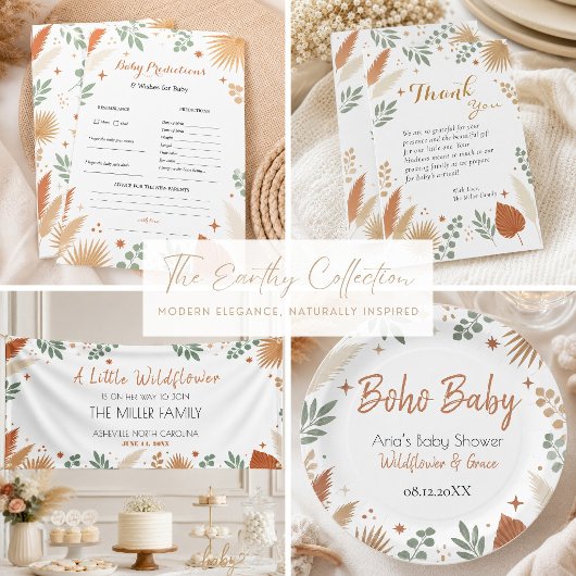 Boho Erdig Botanisch Echtes Blattgold Gästebuch