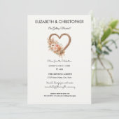 Boho Erdig Elegante Einfache Hochzeit Einladung (Stehend Vorderseite)