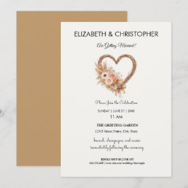Boho Erdig Elegante Einfache Hochzeit Einladung