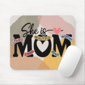 Boho Erdig Spielend Abstrakt Mama Zitate Mousepad (Mit Mouse)