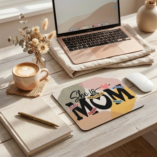 Boho Erdig Spielend Abstrakt Mama Zitate Mousepad