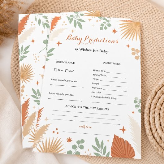 Boho Erdig Terrakotta Palme Baby Vorhersagen