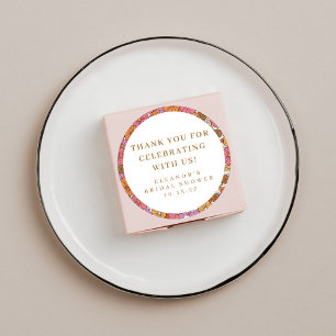 Boho-Erdige Blumen-Brautparty-Individuale Danksagu Runder Aufkleber