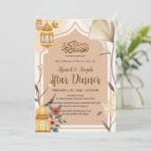 Boho-Erdige Florale Iftar-Einladung Einladung (Stehend Vorderseite)