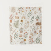 Boho Erdiges Regenbogen-Botanik-Nursery-Wandbild Wandteppich (Vorderseite)