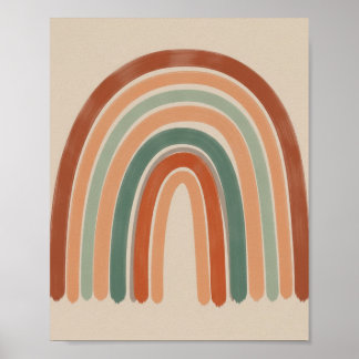 Boho Erdiges Regenbogen - Kinderzimmer-Wandkunst Poster