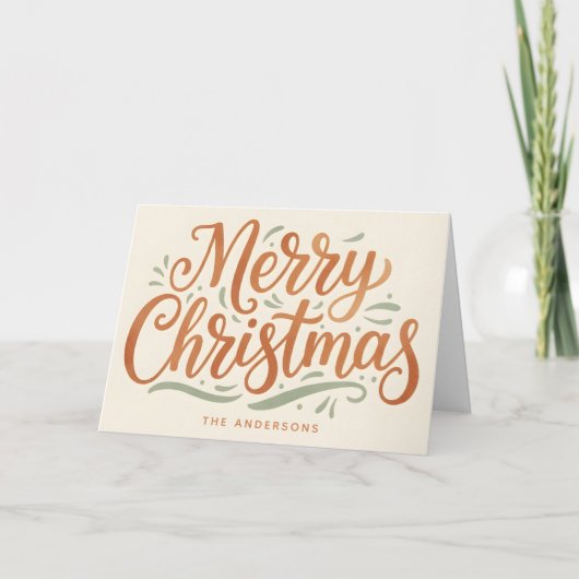 Boho Erdiges Skript Frohe Weihnachten (Vorderseite)