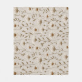 Boho Erdtöne Daisy Tan Blumenmuster Fleecedecke (Vorderseite)
