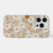 Boho Erdtöne Daisy Tan Blumenmuster iPhone Hülle (Rückseite (Horizontal))