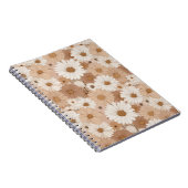 Boho Erdtöne Daisy Tan Blumenmuster Notizblock (Rechte Seite)