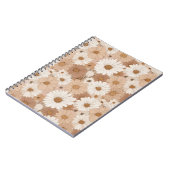 Boho Erdtöne Daisy Tan Blumenmuster Notizblock (Linke Seite)