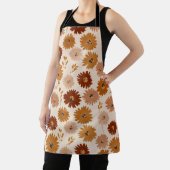 Boho Erdtöne Daisy Tan Blumenmuster Schürze (InSitu)