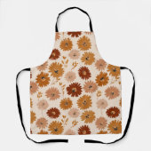 Boho Erdtöne Daisy Tan Blumenmuster Schürze (Vorderseite)