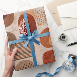 Boho Erdtöne Terrakotta Abstrakte Muster Geschenkpapier