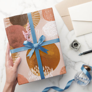 Boho Erdtöne Terrakotta Abstrakte Muster Geschenkpapier