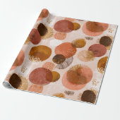 Boho Erdtöne Terrakotta Abstrakte Muster Geschenkpapier (Ungerollt)