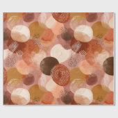 Boho Erdtöne Terrakotta Abstrakte Musterung Geschenkpapier (Flach)