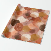 Boho Erdtöne Terrakotta Abstrakte Musterung Geschenkpapier (Ungerollt)