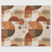 Boho Erdtöne Terrakotta Geometrisches Muster Geschenkpapier (Flach)