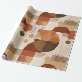 Boho Erdtöne Terrakotta Geometrisches Muster Geschenkpapier (Ungerollt)