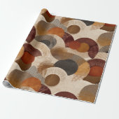 Boho Erdtöne Terrakotta Geometrisches Muster Geschenkpapier (Ungerollt)