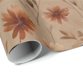 Boho Erdtöne Wildblumen Sand Aquarell Muster Geschenkpapier (Rolleneckpunkt)