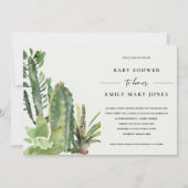 BOHO ERFOLGREICH DESERT CACTI FAUNA BABY SHOWER EINLADUNG (Vorderseite)