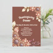 Boho Erntedank Dinner Einladung (Stehend Vorderseite)