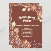 Boho Erntedank Dinner Einladung (Vorne/Hinten)