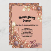 Boho Erntedank Dinner Einladung (Vorne/Hinten)