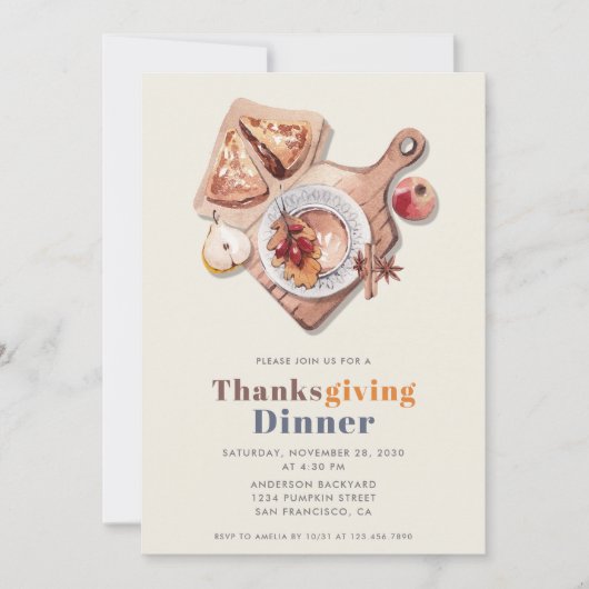 Boho Erntedank Dinner Fest Einladung (Vorderseite)