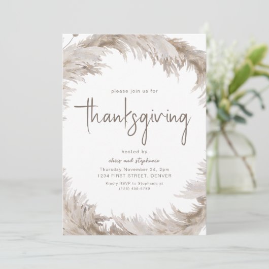 Boho Erntedank Dinner Party Einladung (Stehend Vorderseite)