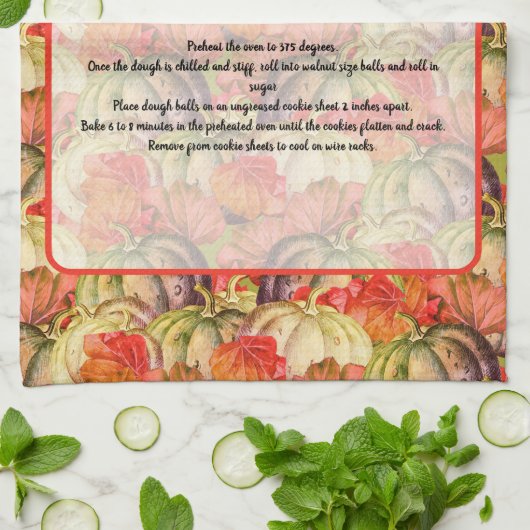 Boho Erntedank Fall Decke Wasserfarbe Pumpkin Geschirrtuch (Gefaltet)