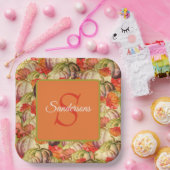 Boho Erntedank Fall Decke Wasserfarbe Pumpkin Pappteller (Party)