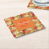 Boho Erntedank Fall Decke Wasserfarbe Pumpkin Rechteckiger Pappuntersetzer (angewinkelt)