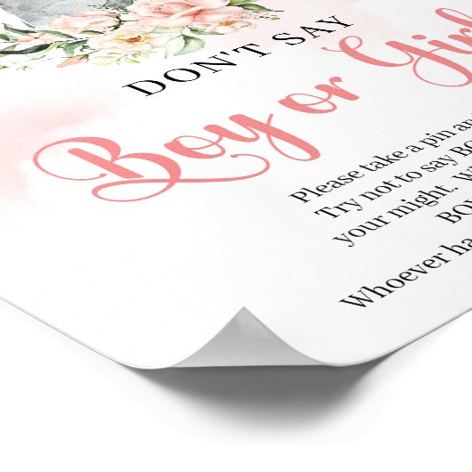 Boho errötet Babyelefant Sage nicht, Junge oder MÄ Poster (Ecke)