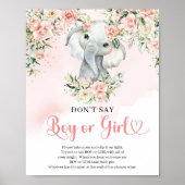 Boho errötet Babyelefant Sage nicht, Junge oder MÄ Poster (Vorne)