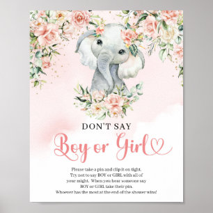 Boho errötet Babyelefant Sage nicht, Junge oder MÄ Poster