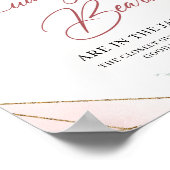 Boho errötet blumengoldfarbenes Weiß schätzt wie v Poster (Ecke)