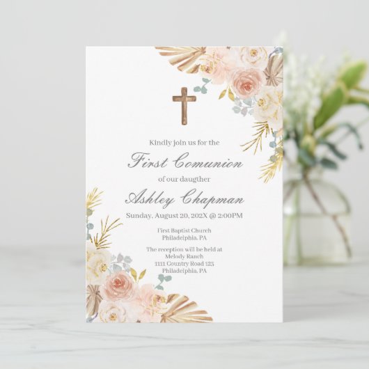 Boho erste kommunale Einladung auf Spanisch (Stehend Vorderseite)